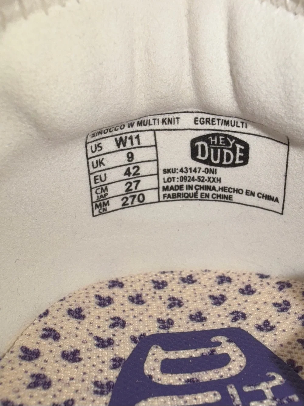 Hey Dude‎ Sirocco Multi Color Speckle New 11